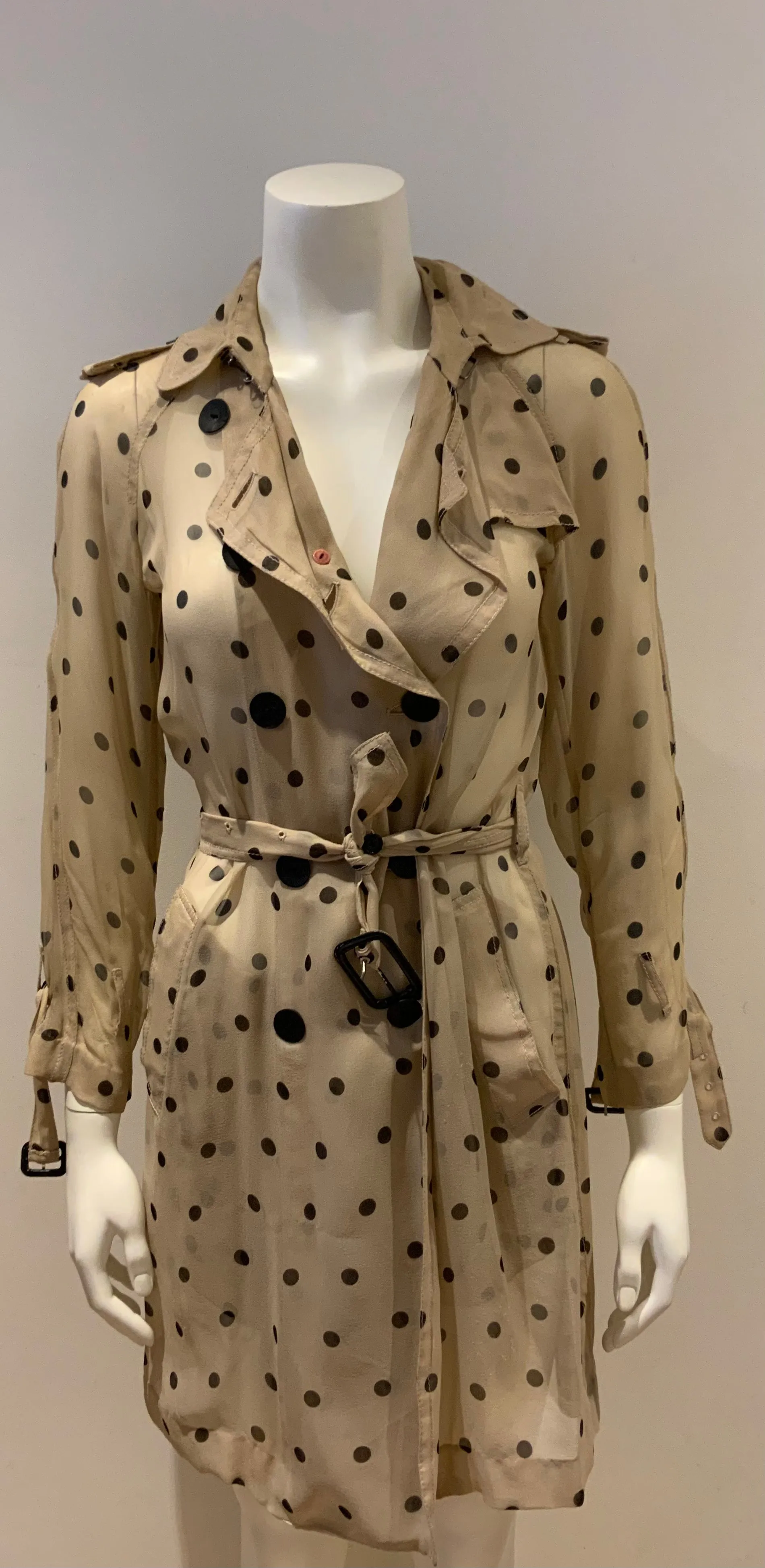 3.1 Phillip Lim Runaway Silk Sheer Trench Coat Size US 0 UK 4 XXS ladies