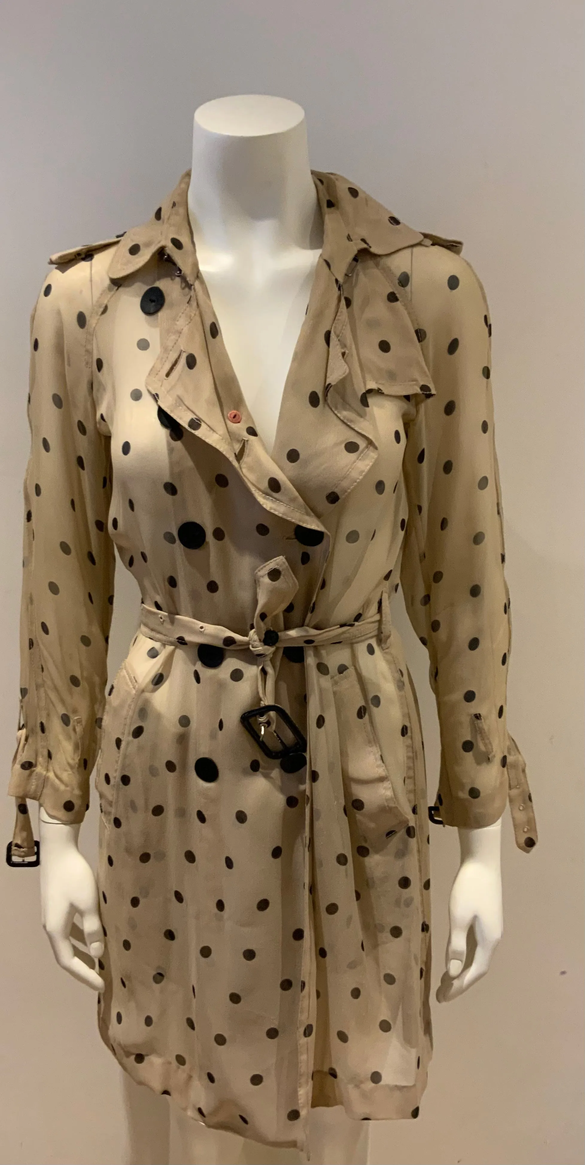 3.1 Phillip Lim Runaway Silk Sheer Trench Coat Size US 0 UK 4 XXS ladies