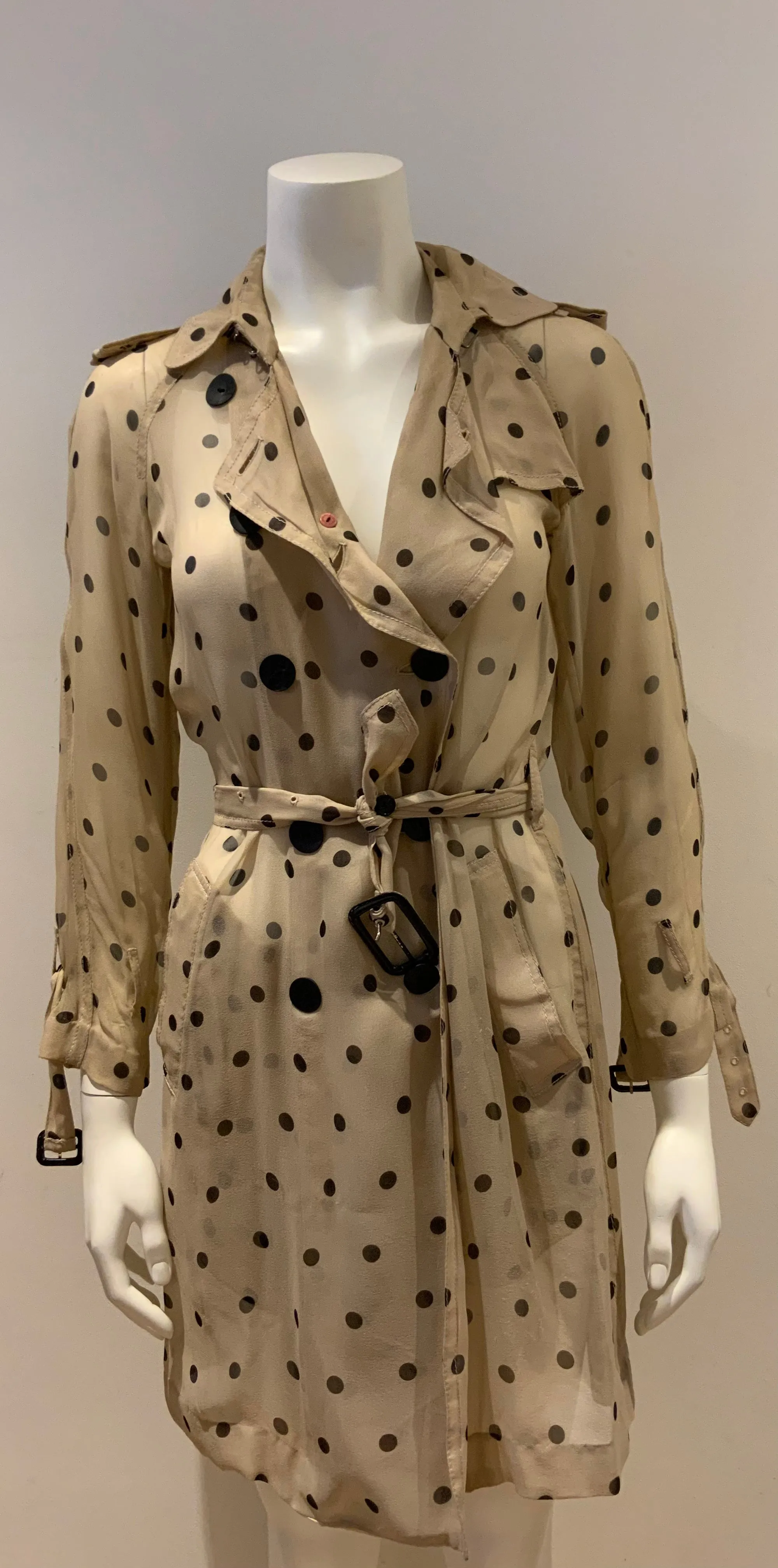 3.1 Phillip Lim Runaway Silk Sheer Trench Coat Size US 0 UK 4 XXS ladies