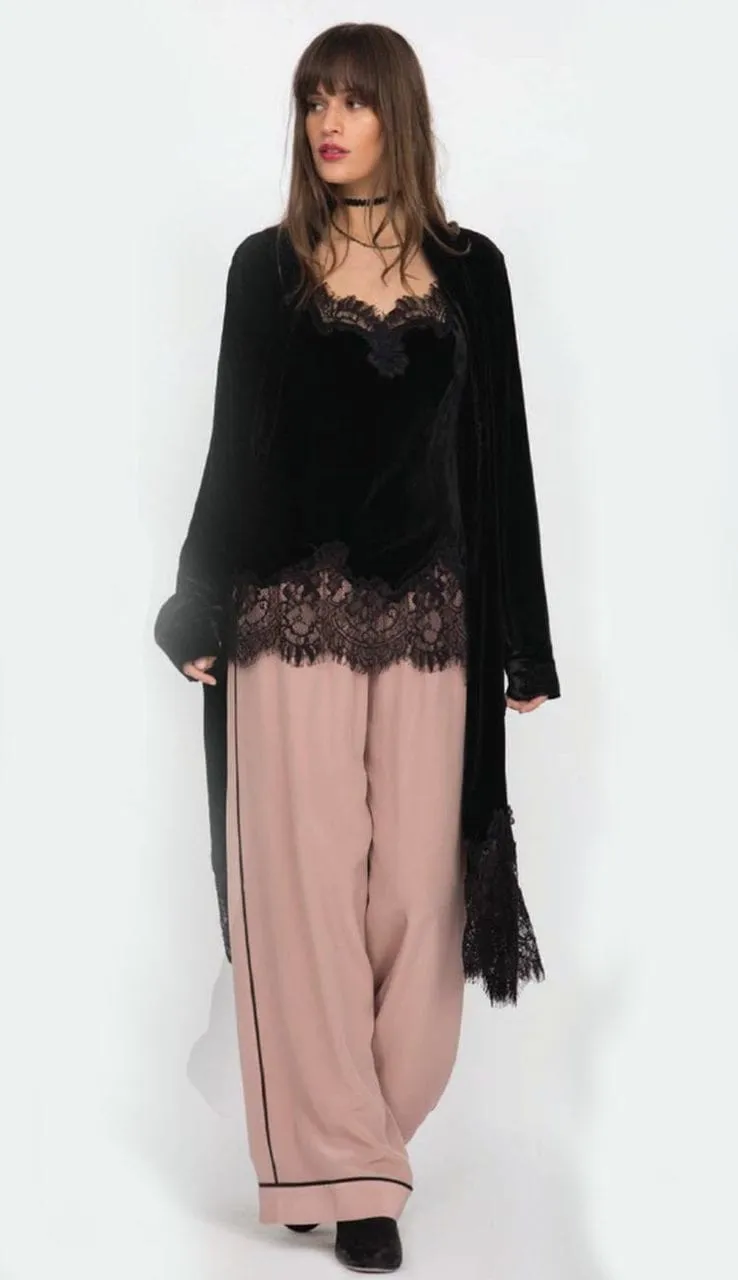 Anastasia Wedge Velvet & Lace Top