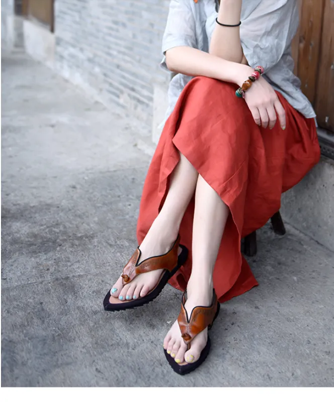 ARTMU TOE POST SANDALS WITH MIXED PRINT