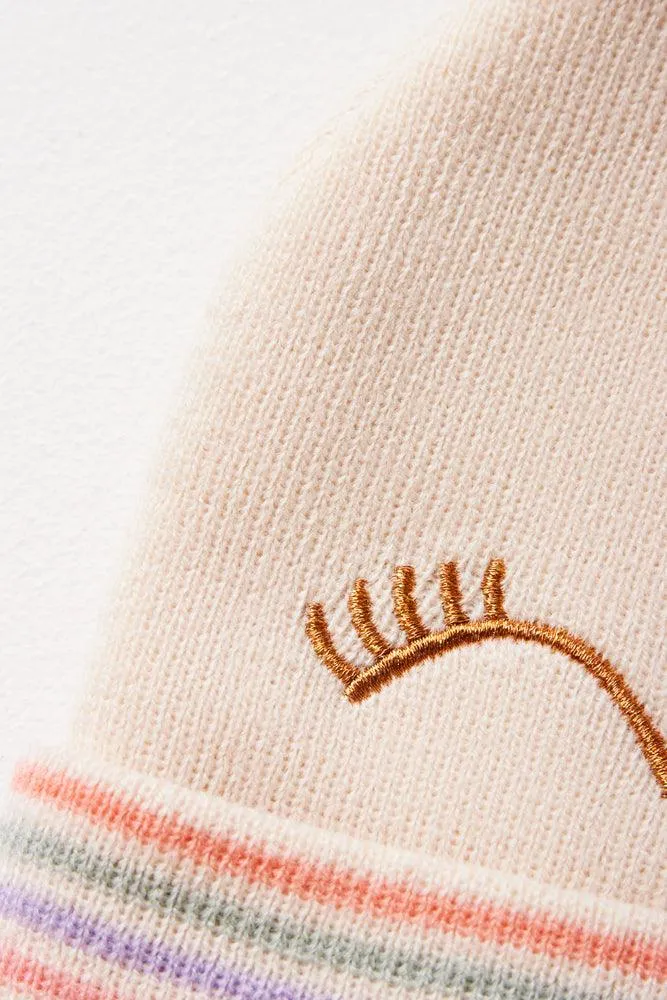 Beanie Natural & Pink
