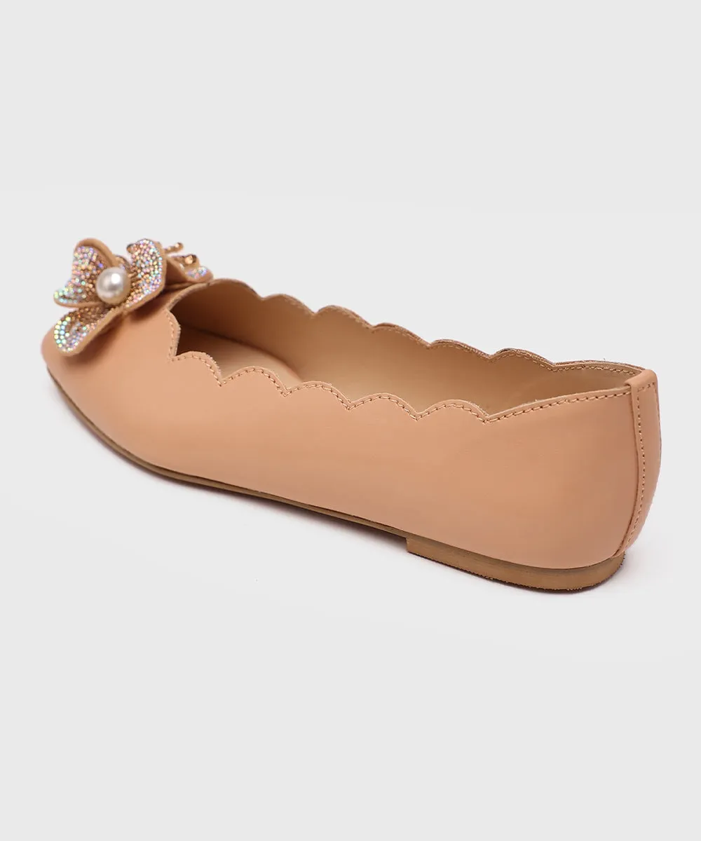 Beige Faux Leather Pumps