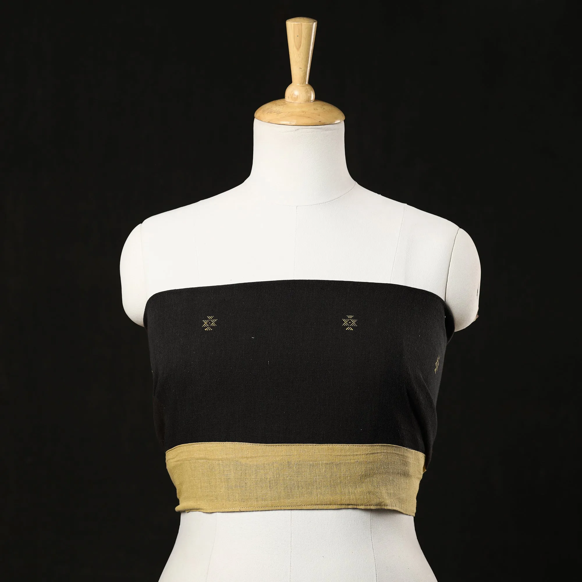 Black - Organic Kala Cotton Handloom Blouse Material