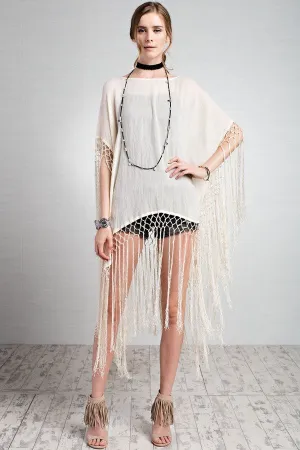 Boho Inspired Fringe Poncho