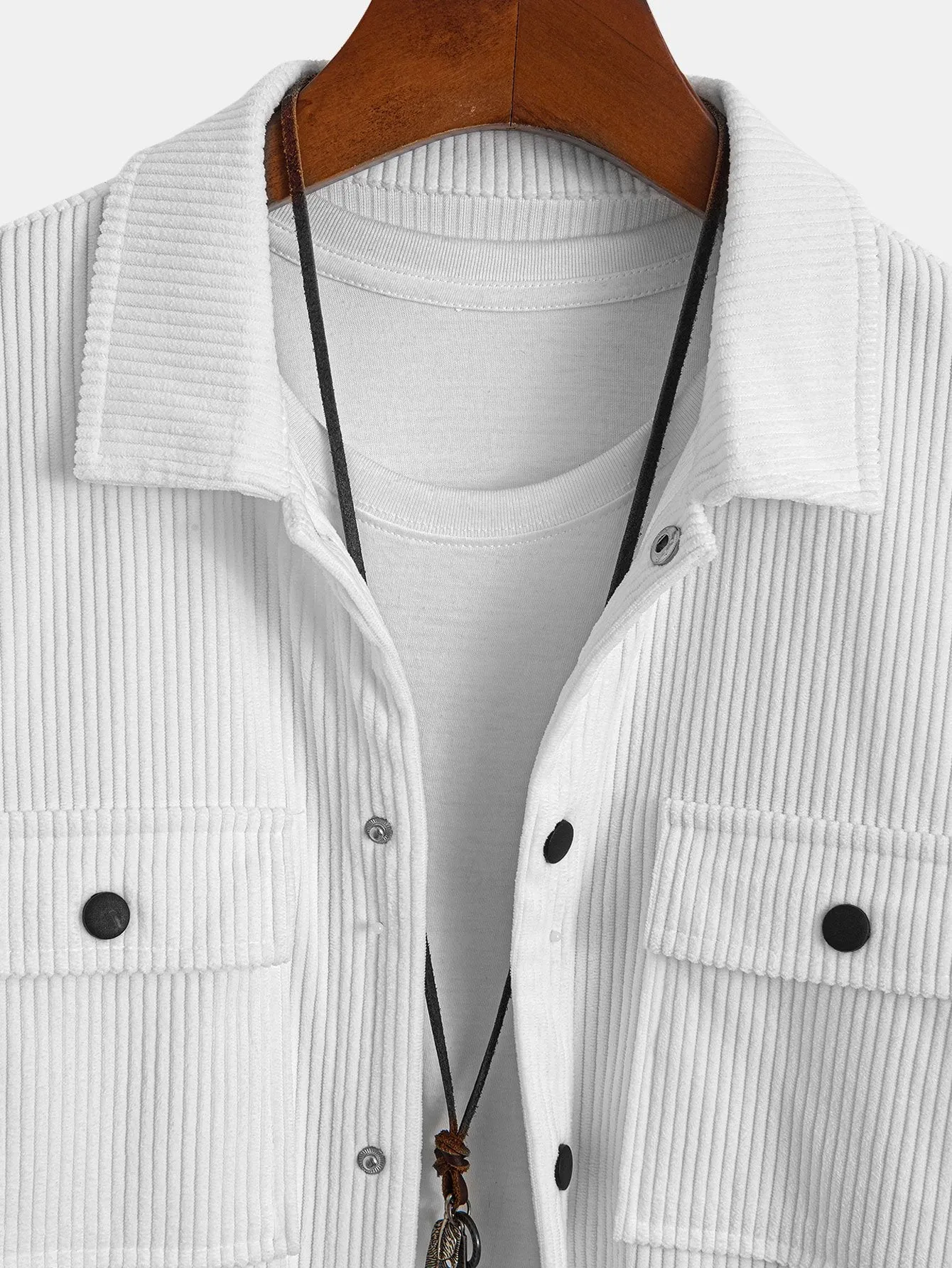 Corduroy Overshirt With Pockets & Drawstring Corduroy Cargo Jogger Pants
