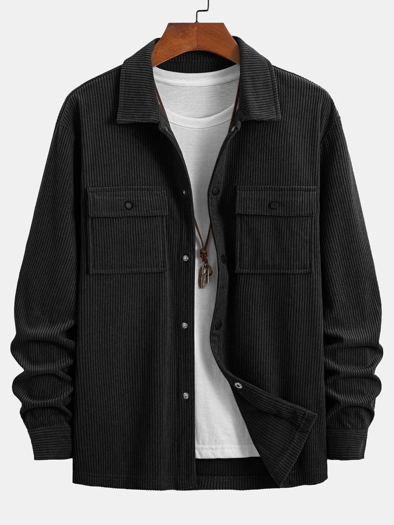 Corduroy Overshirt With Pockets & Drawstring Corduroy Cargo Jogger Pants
