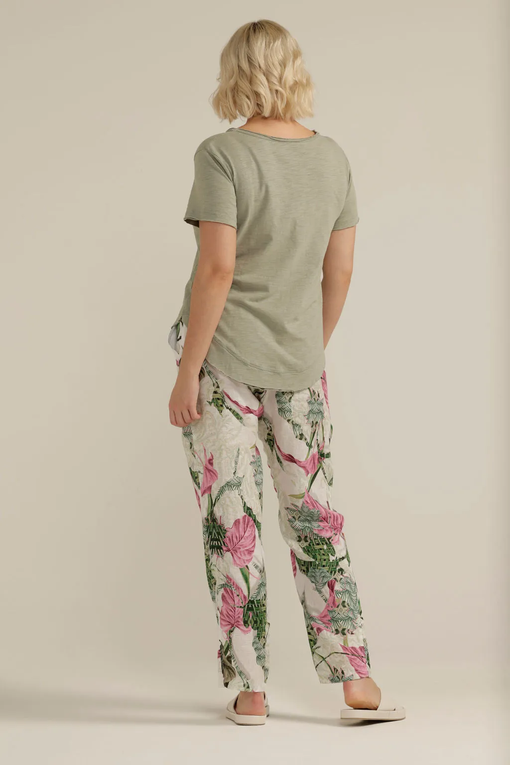 Cotton Curved Hem Tee Sage