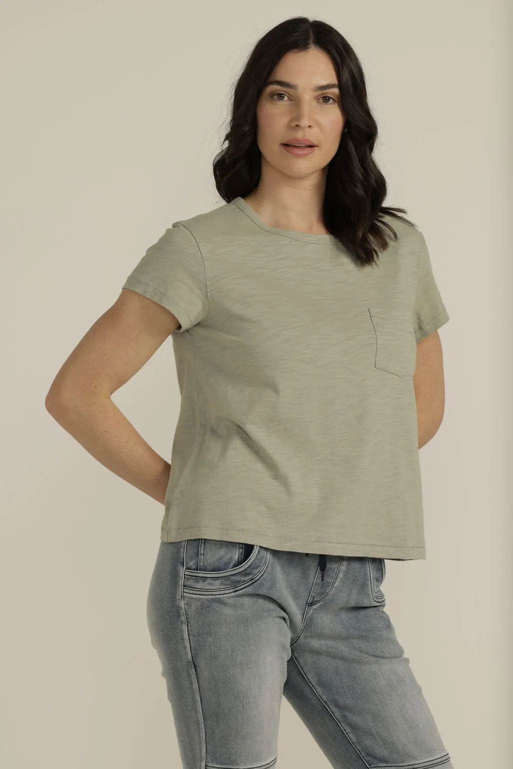 Cotton Pocket Tee Sage
