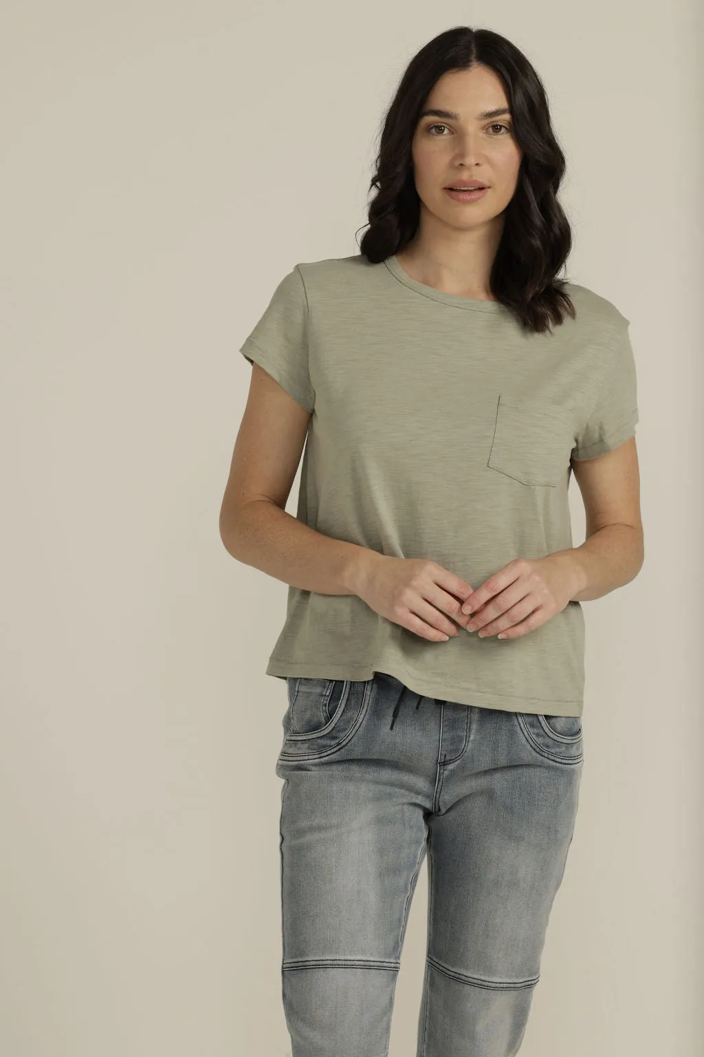 Cotton Pocket Tee Sage