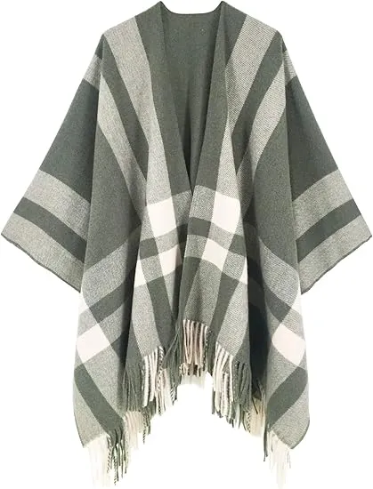 Cupquake Winter Chic Plaid Poncho Cardigan