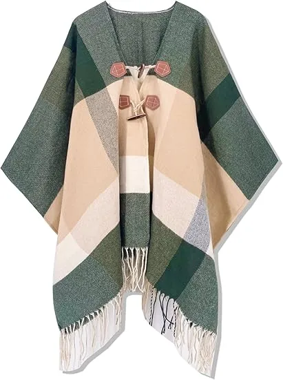 Cupquake Winter Chic Plaid Poncho Cardigan