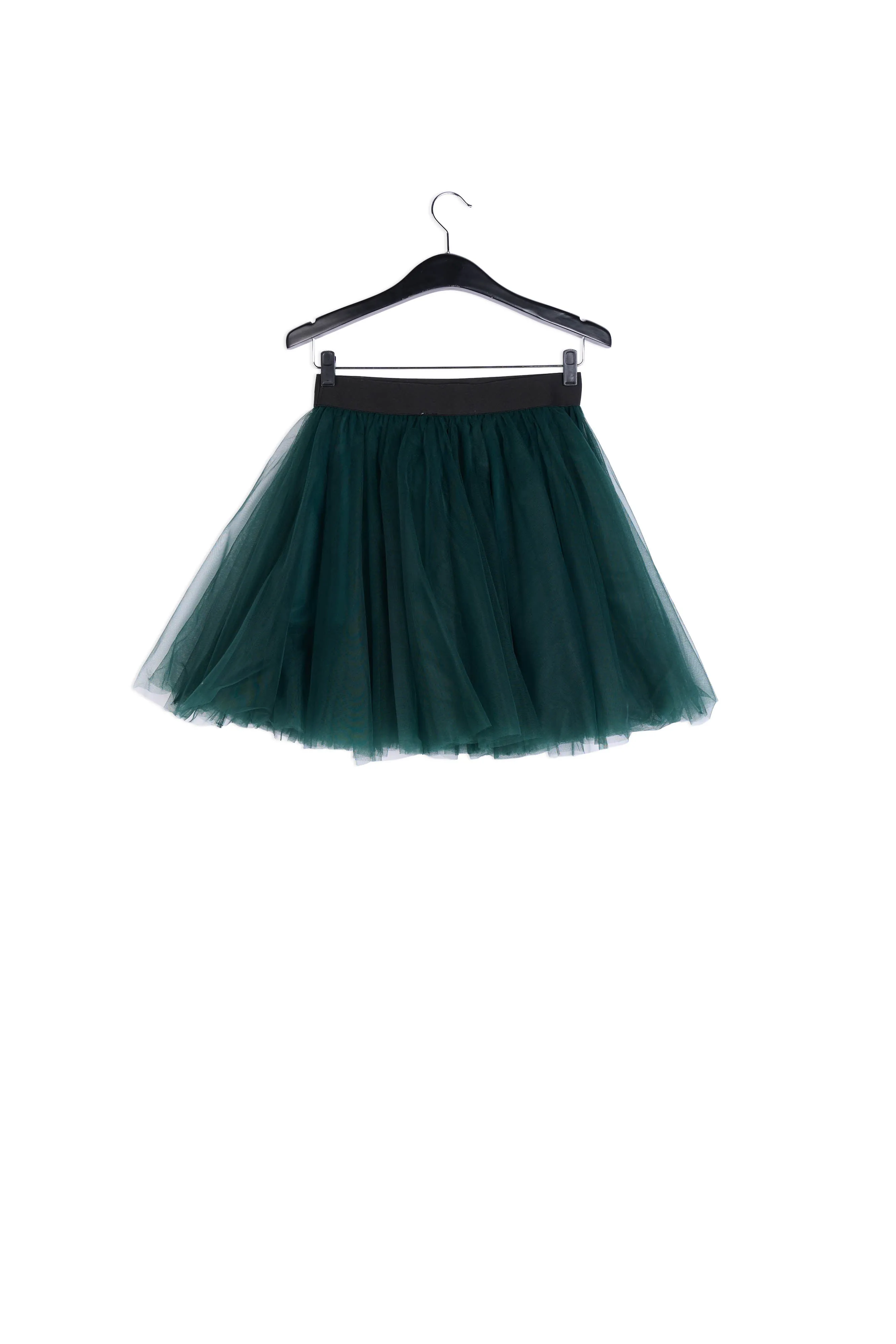 Dark green tulle mini skirt