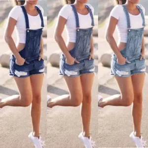 Denim Bib Overall Shorts