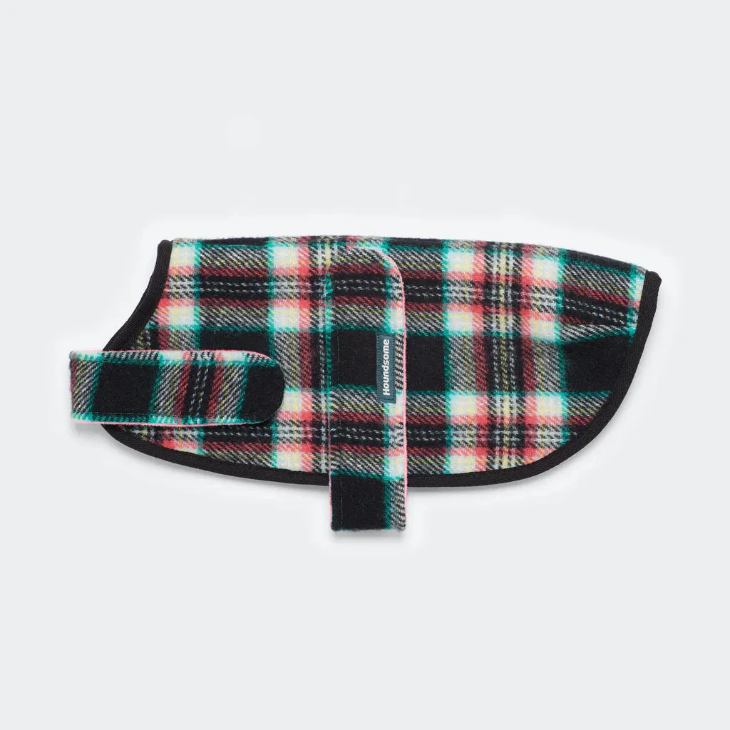 Dog Coat Pure Marino Wool Black Cockatoo Coral