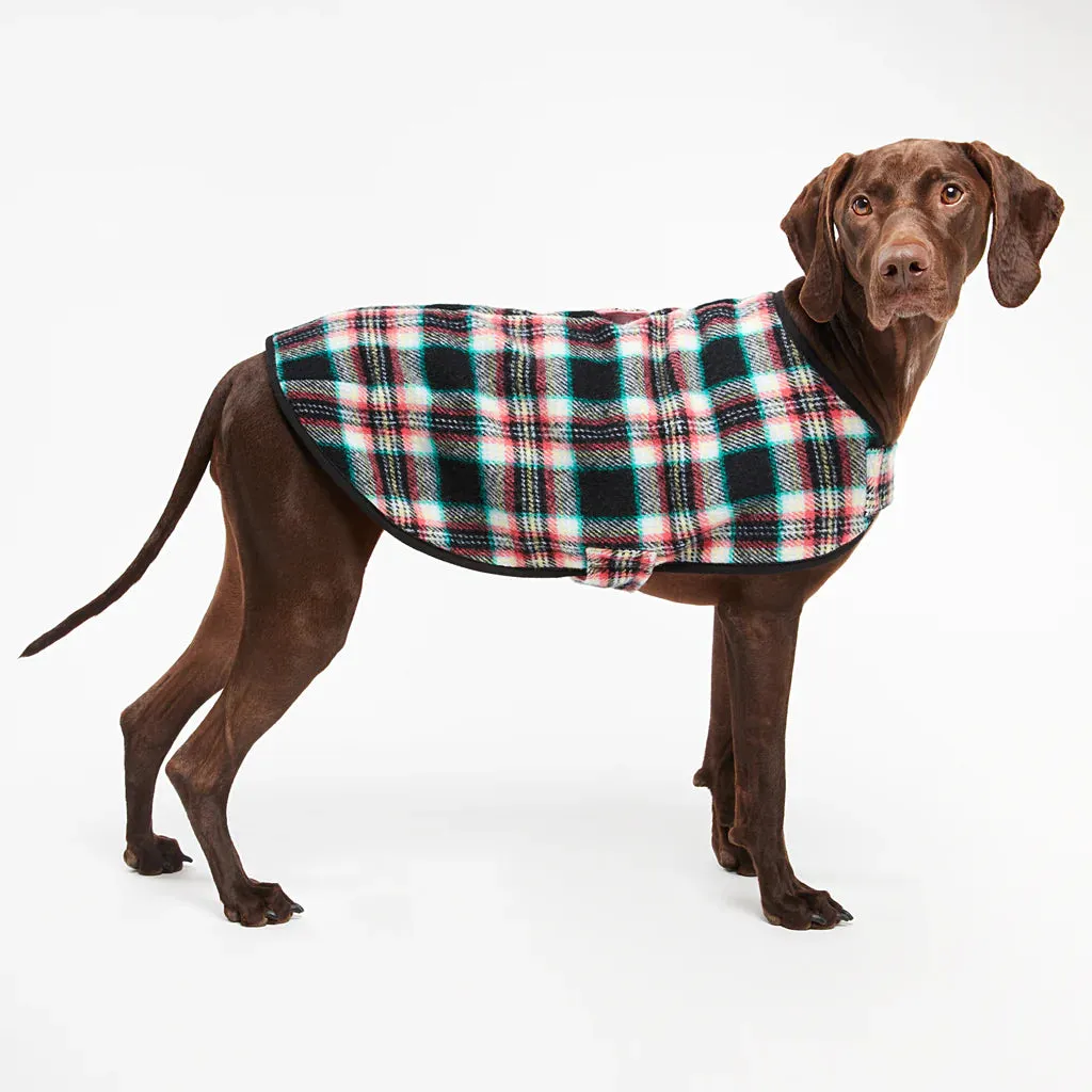 Dog Coat Pure Marino Wool Black Cockatoo Coral