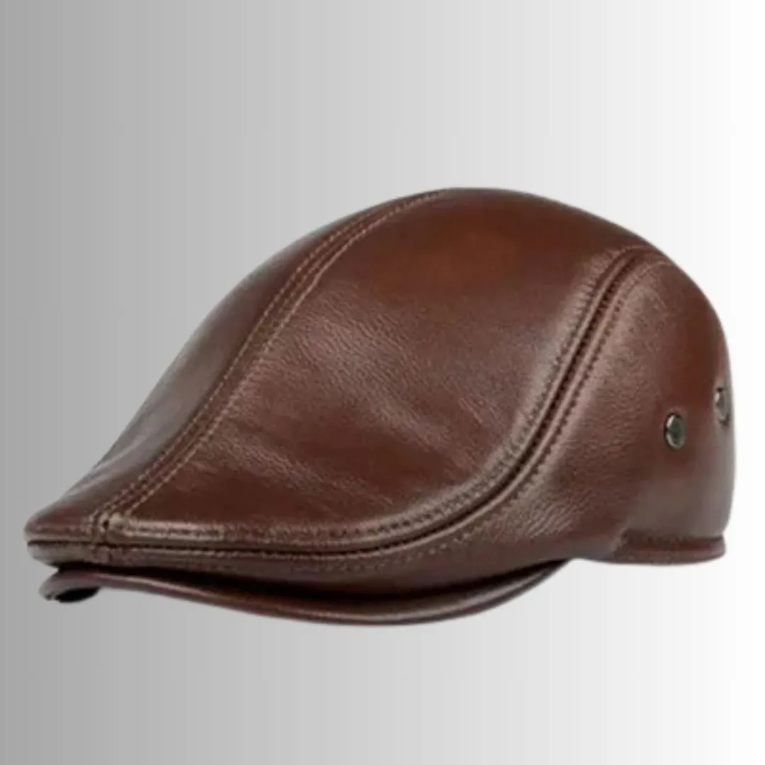 Ear Flaps Cowhide Winter Beret