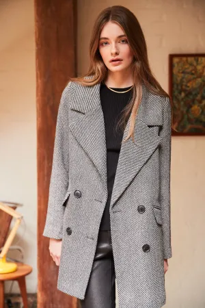 Esmaee Asher Blazer - Black/White Twill