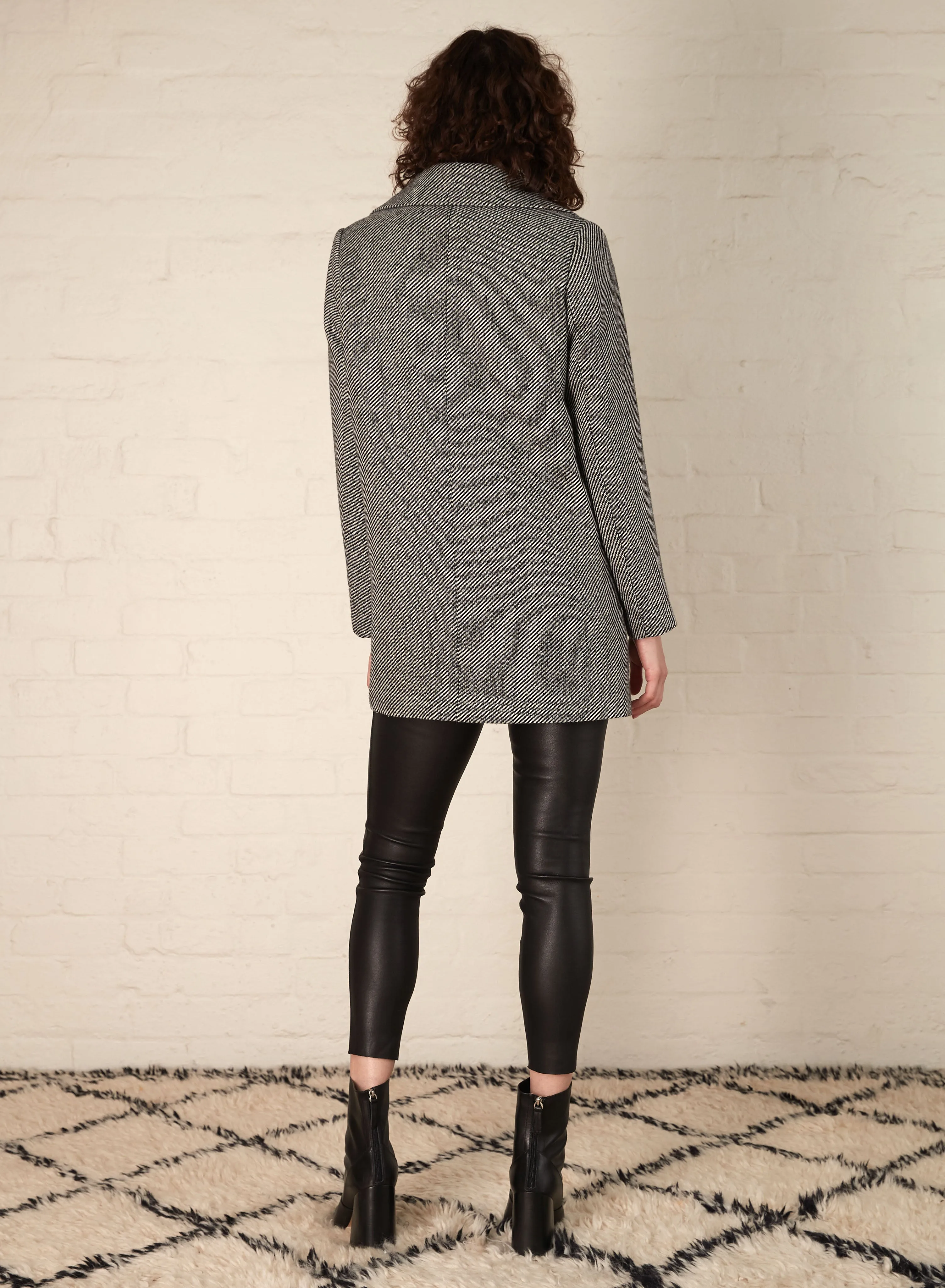 Esmaee Asher Blazer - Black/White Twill