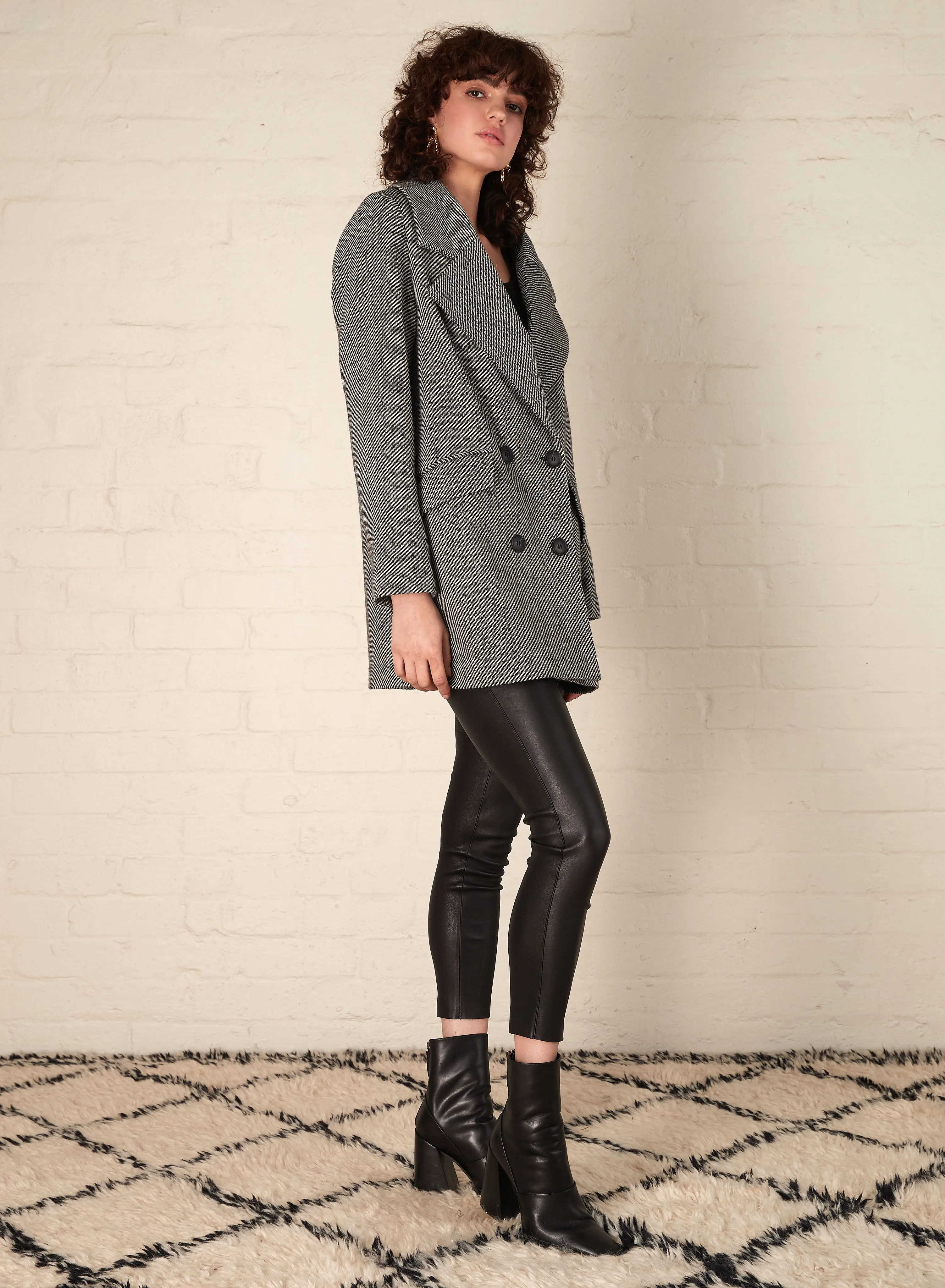 Esmaee Asher Blazer - Black/White Twill