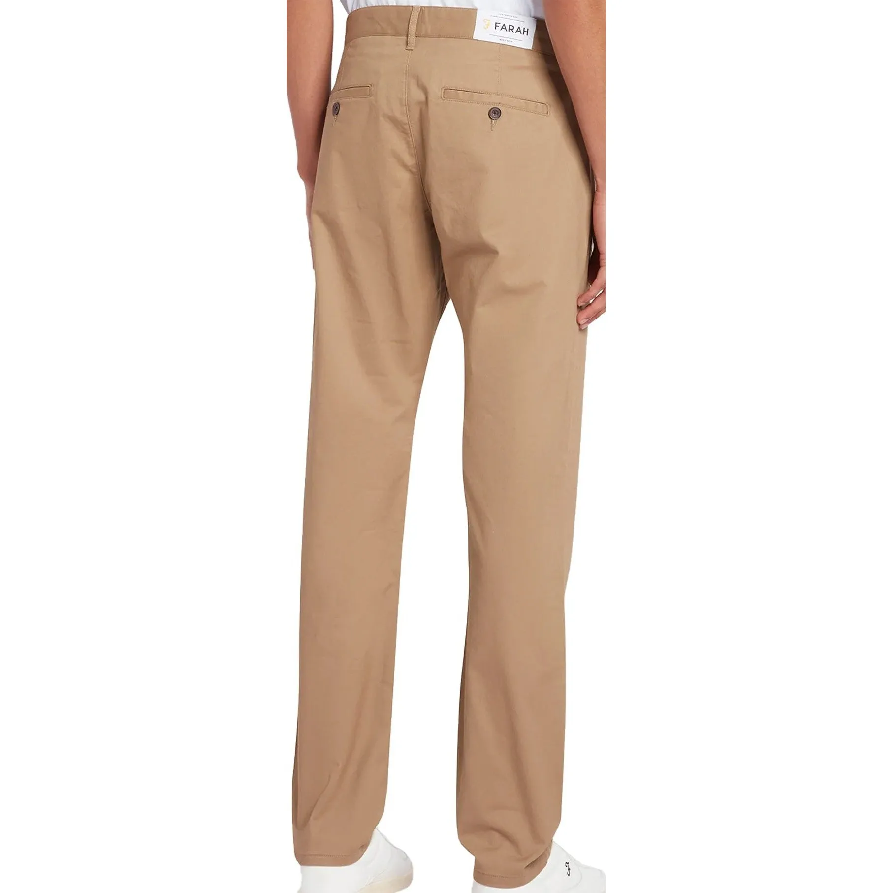 Farah Mens Elm Organic Cotton Twill Chino Beige