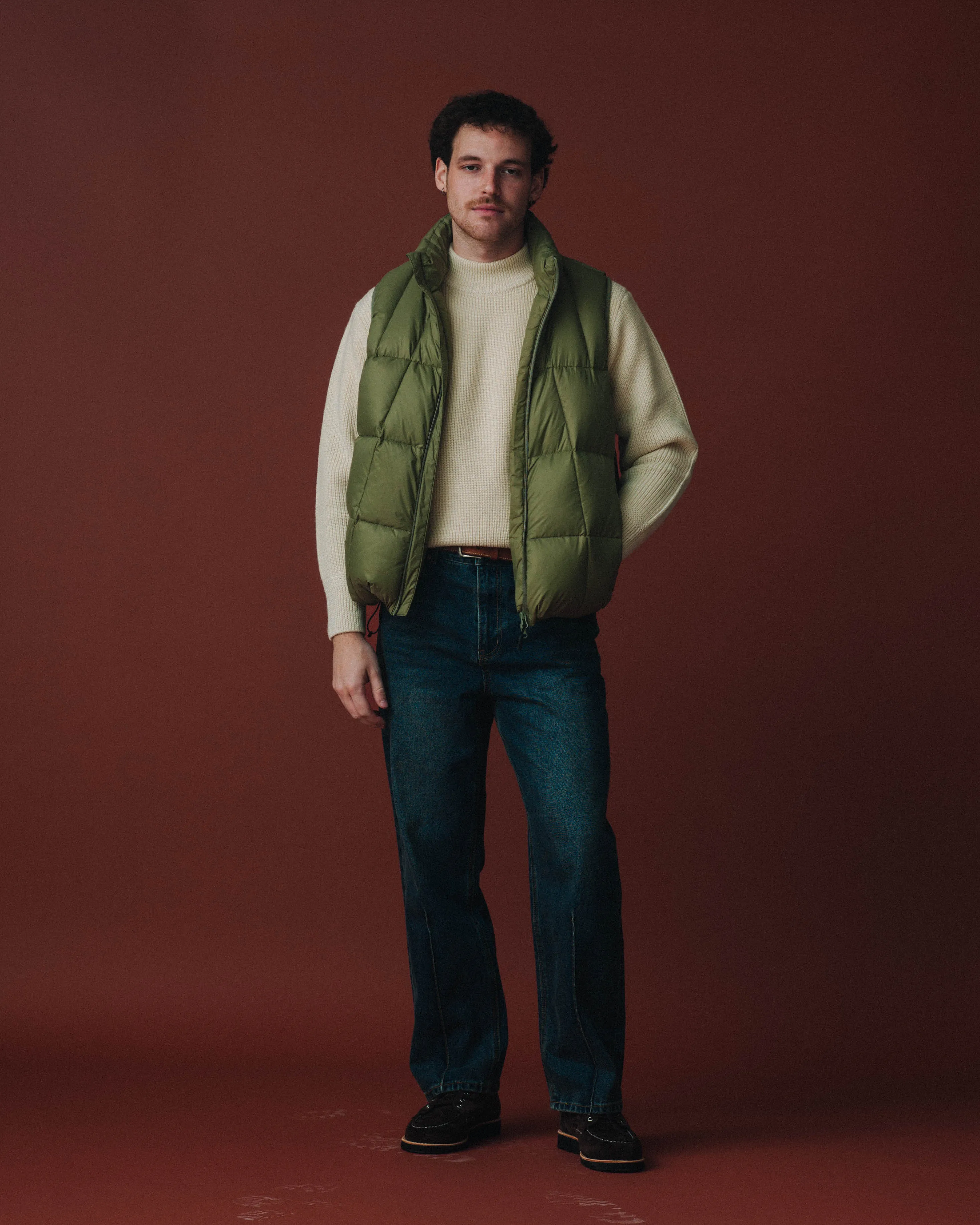 FISHERMAN WOOL CREW NECK KNIT - CREAM