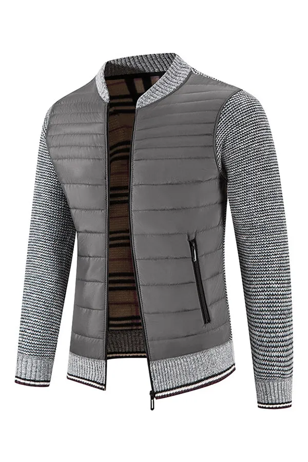 fleece thickened slim fit coat