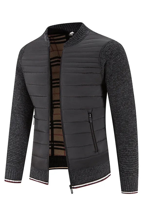 fleece thickened slim fit coat