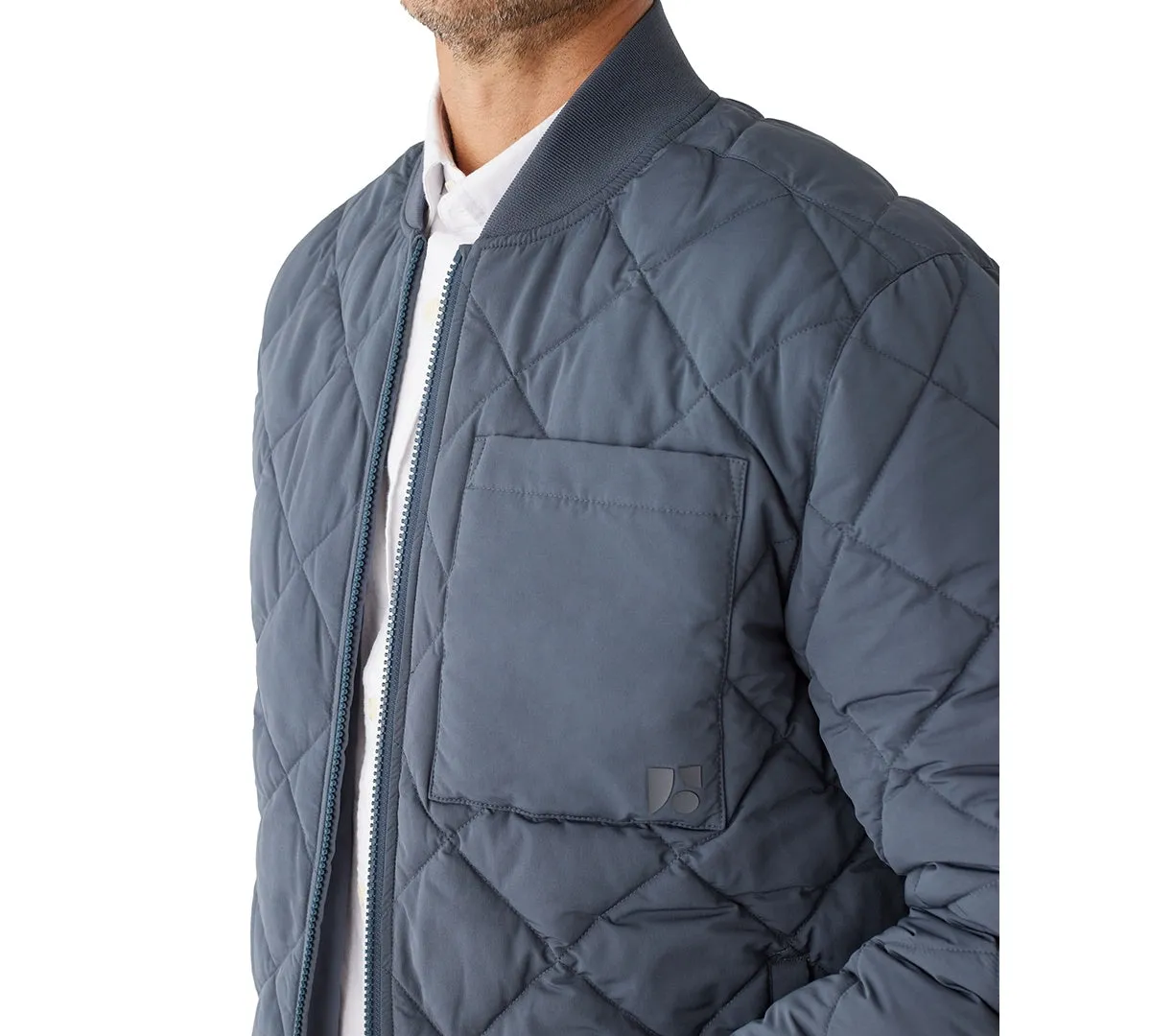 Frank And Oak Men's Skyline Revere Weather Resistant Varsity Jacket Blue Large