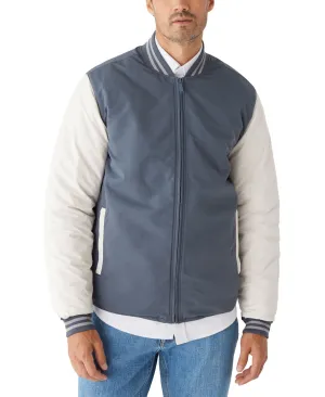 Frank And Oak Men's Skyline Revere Weather Resistant Varsity Jacket Blue Large