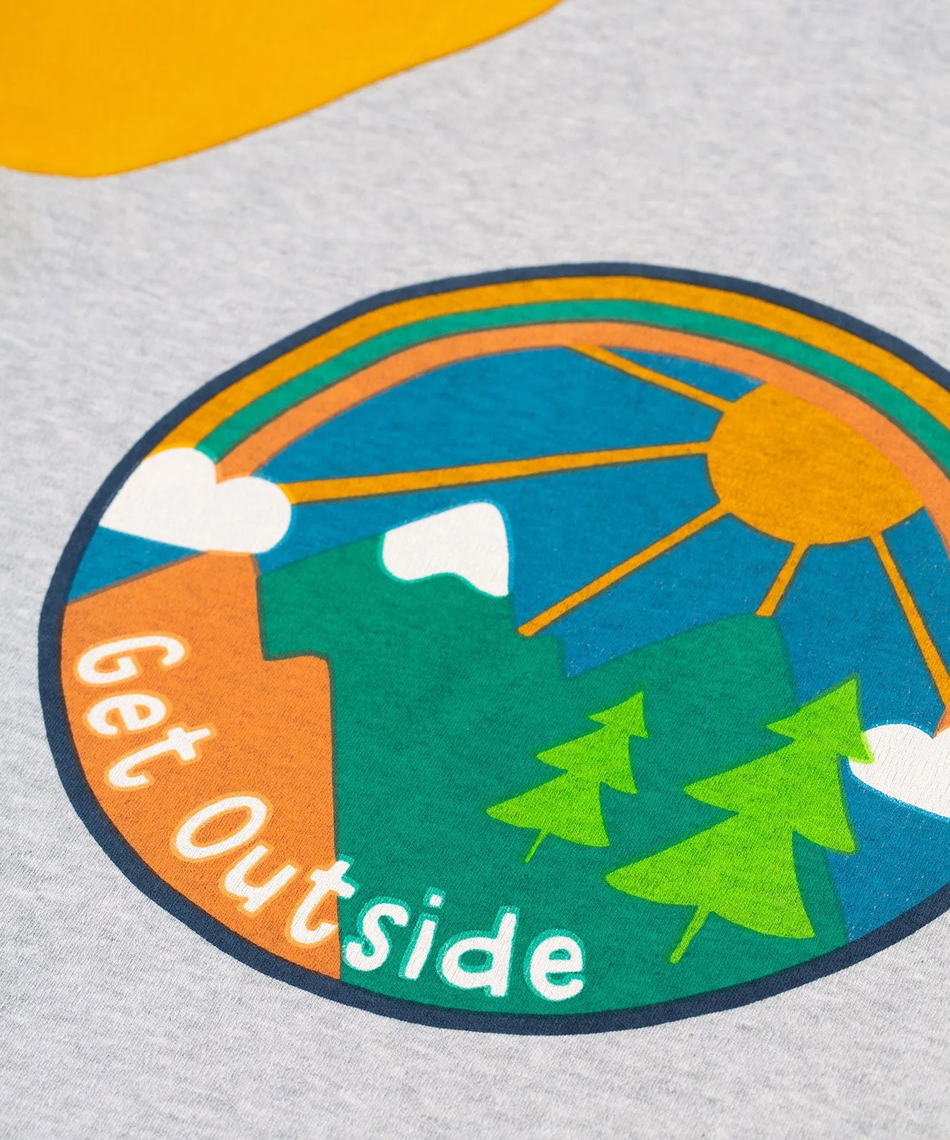 Frugi Leo Raglan Top - Grey Marl/Get Outside