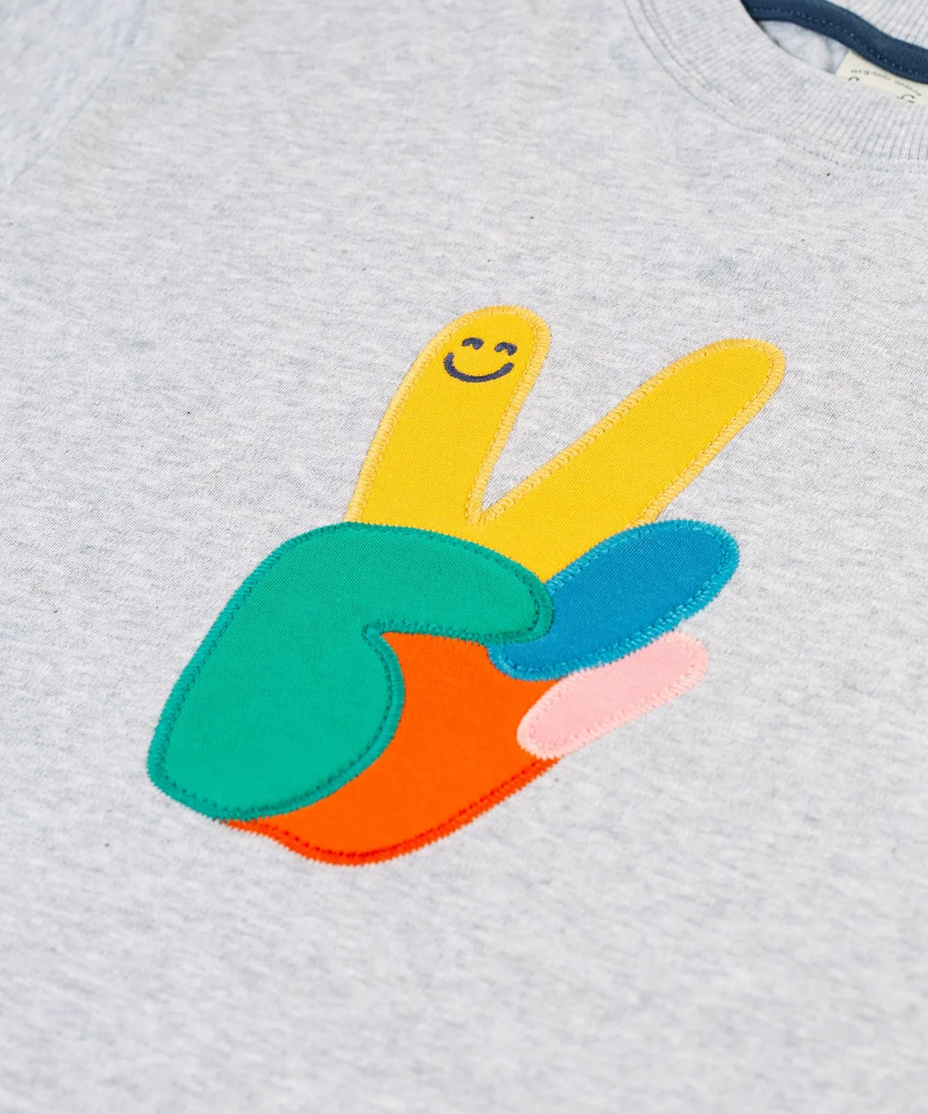 Frugi Owen Top - Grey Marl/Peace