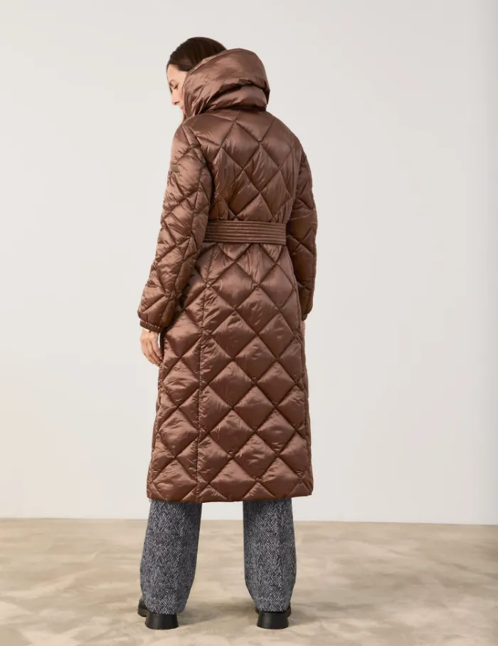 GERRY WEBER<BR>
Long Quilted Outer Coat<BR>
Bronze<BR>