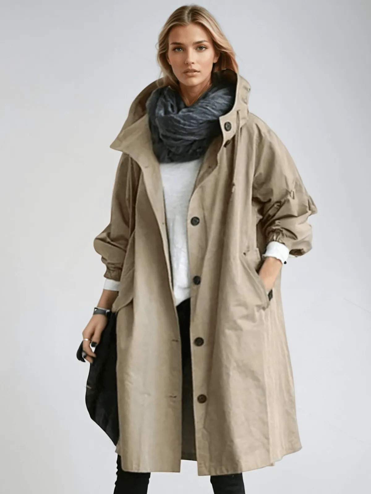 GRY | WATERPROOF TRENCH COAT