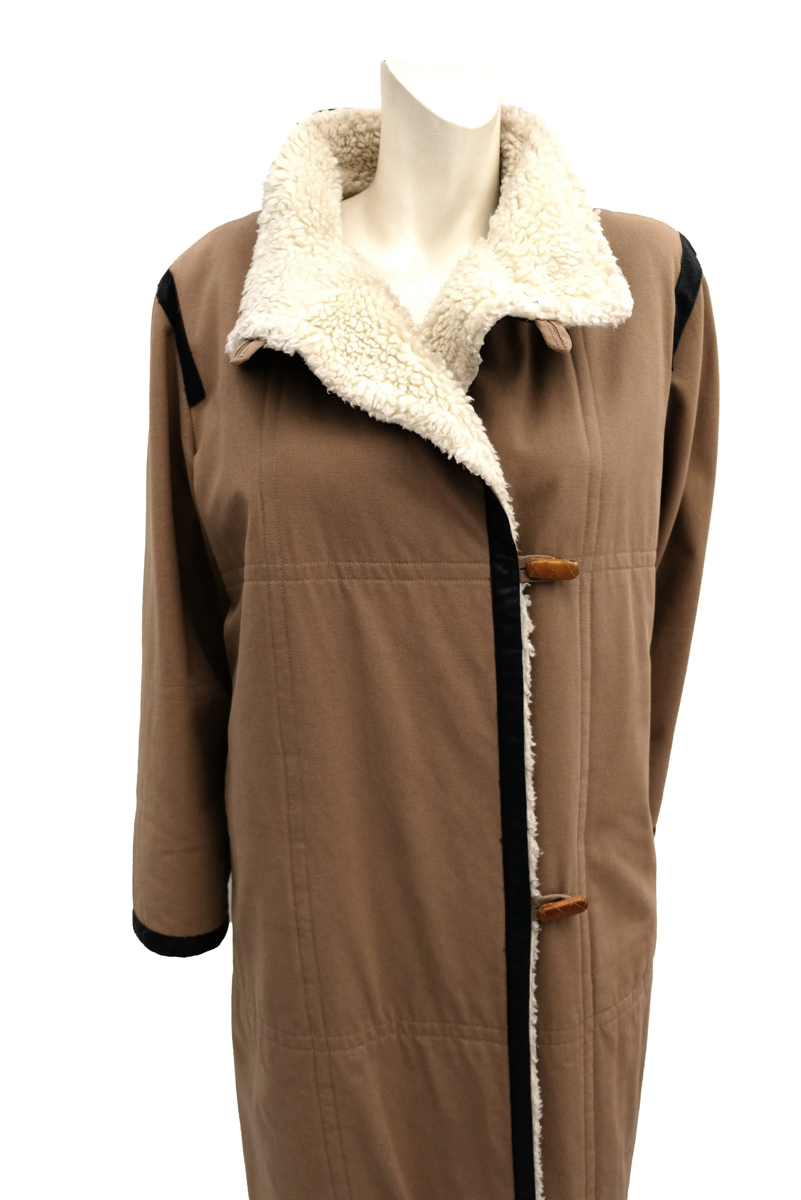 Guy Laroche Diffusion Vintage Camel Coat with Fleece Lining, UK10