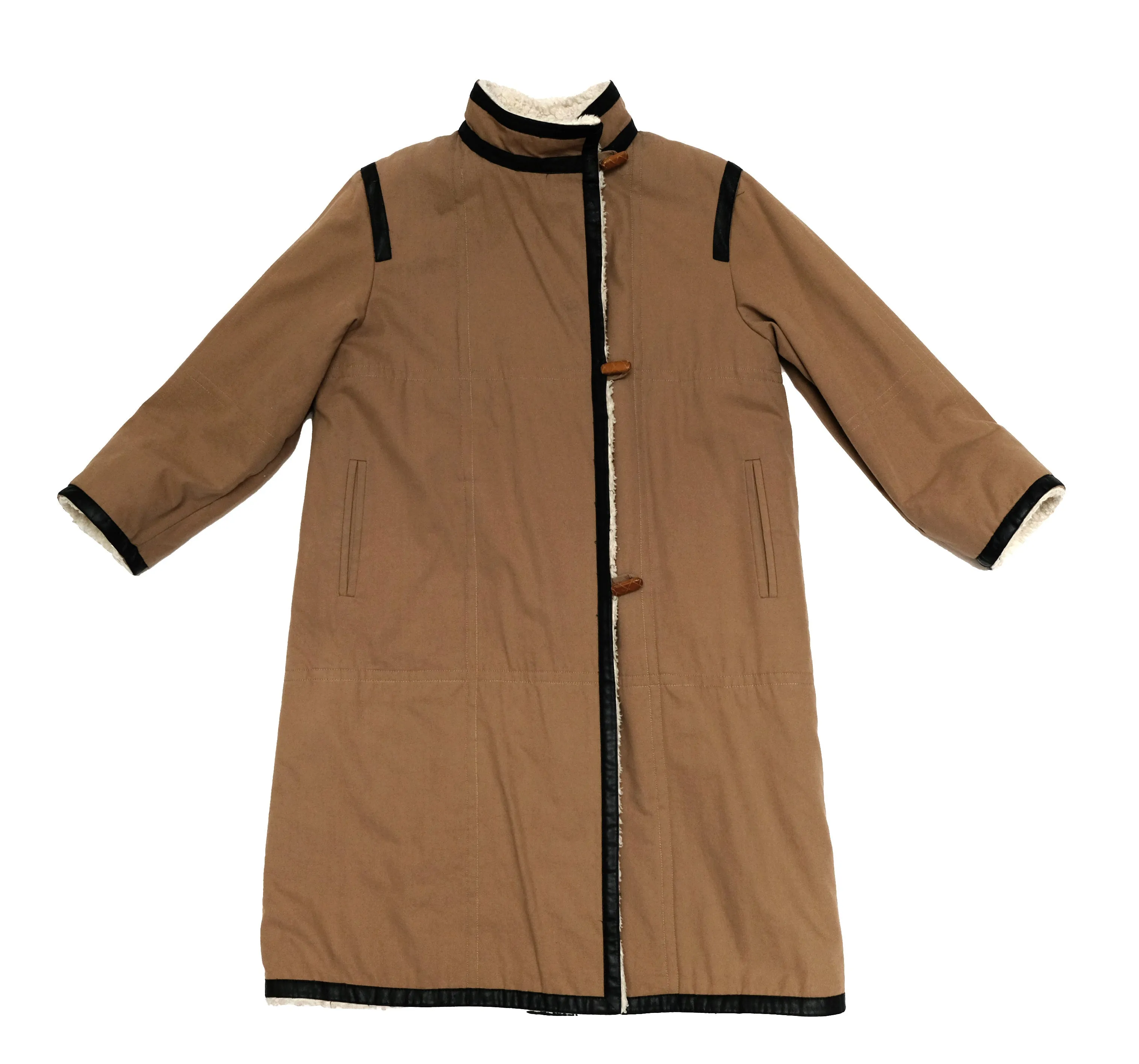 Guy Laroche Diffusion Vintage Camel Coat with Fleece Lining, UK10