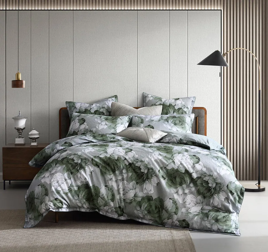 Hailey Quilt Cover Set Range Sage