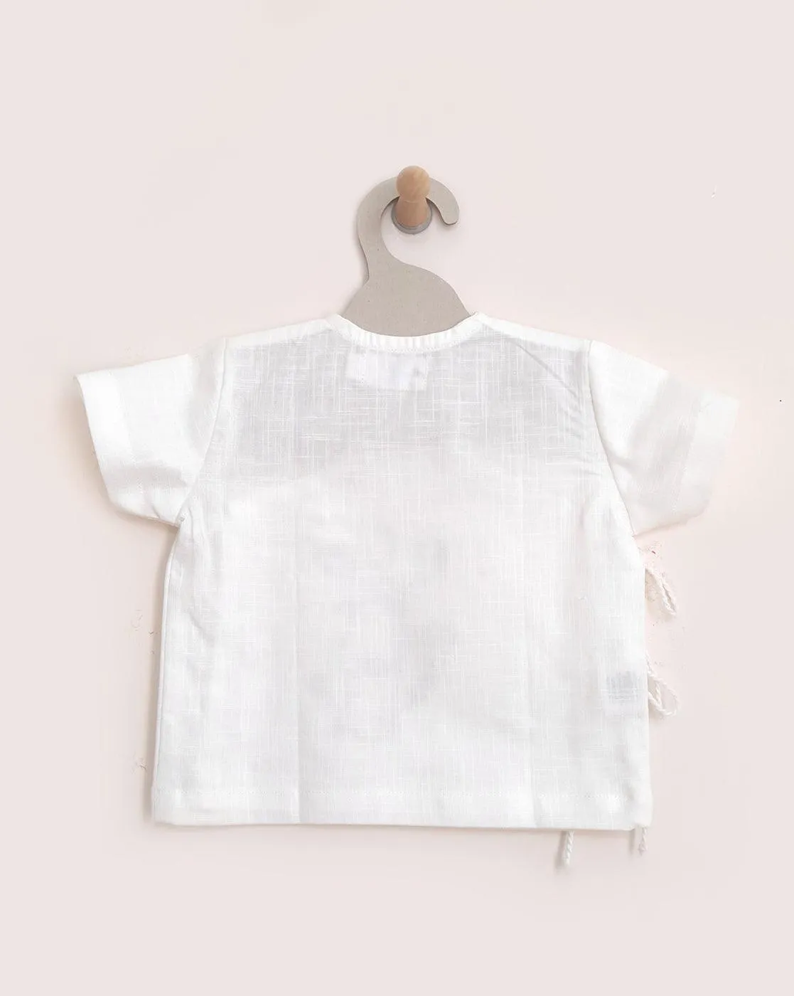 Happy Dog- Oragnic Cotton Emboridered Slub Unisex Baby Jhabla