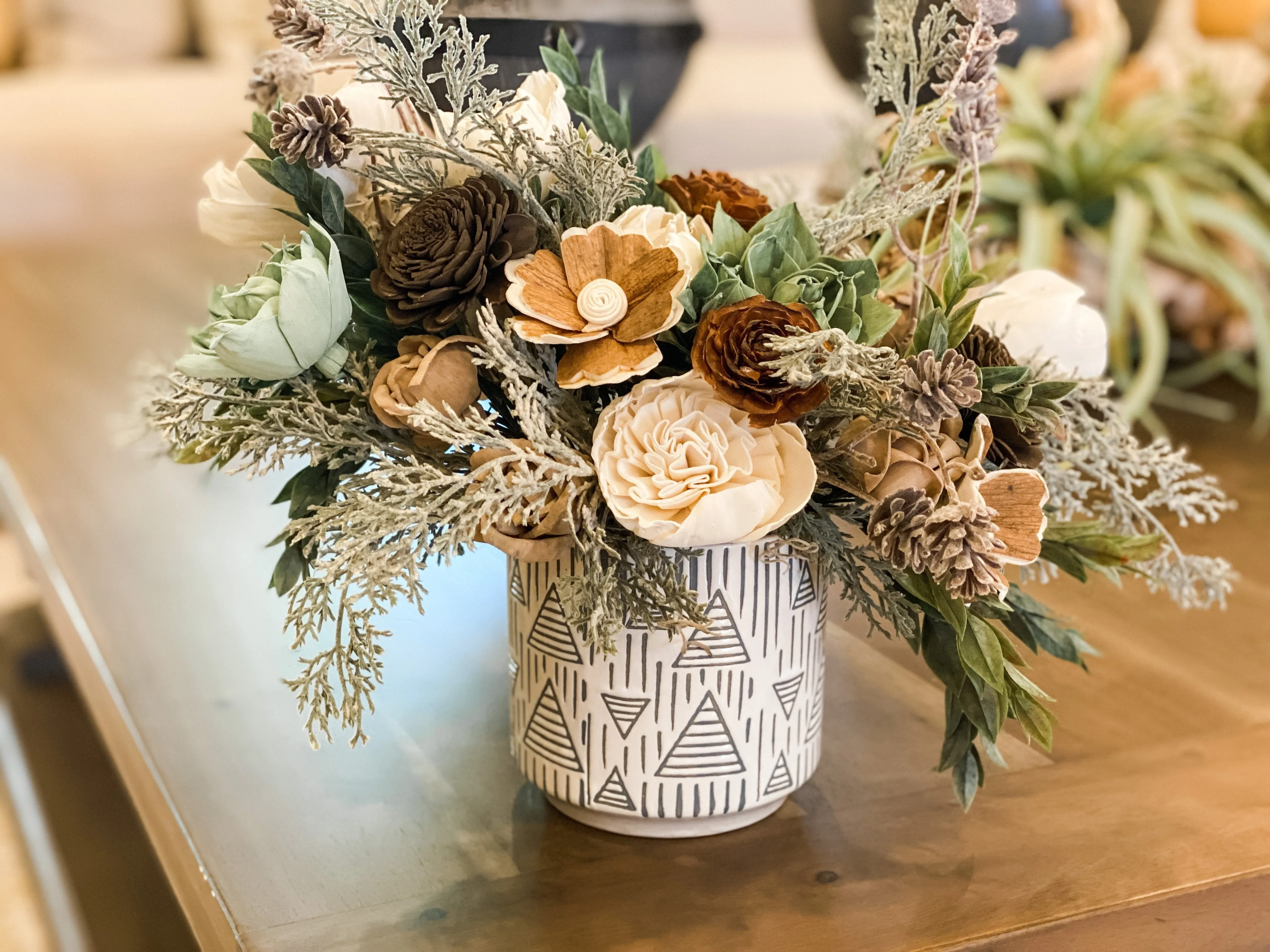 Holiday Tree - Green and Pine Sola Flower Arrangement