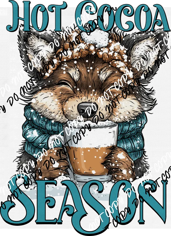 Hot Cocoa Season Fox DTF Transfer