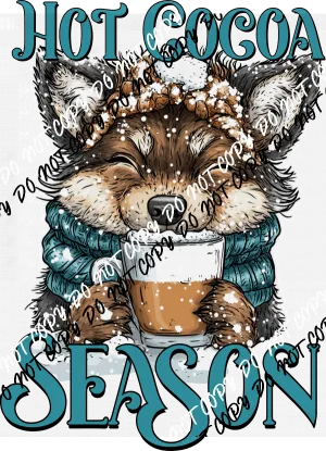Hot Cocoa Season Fox DTF Transfer