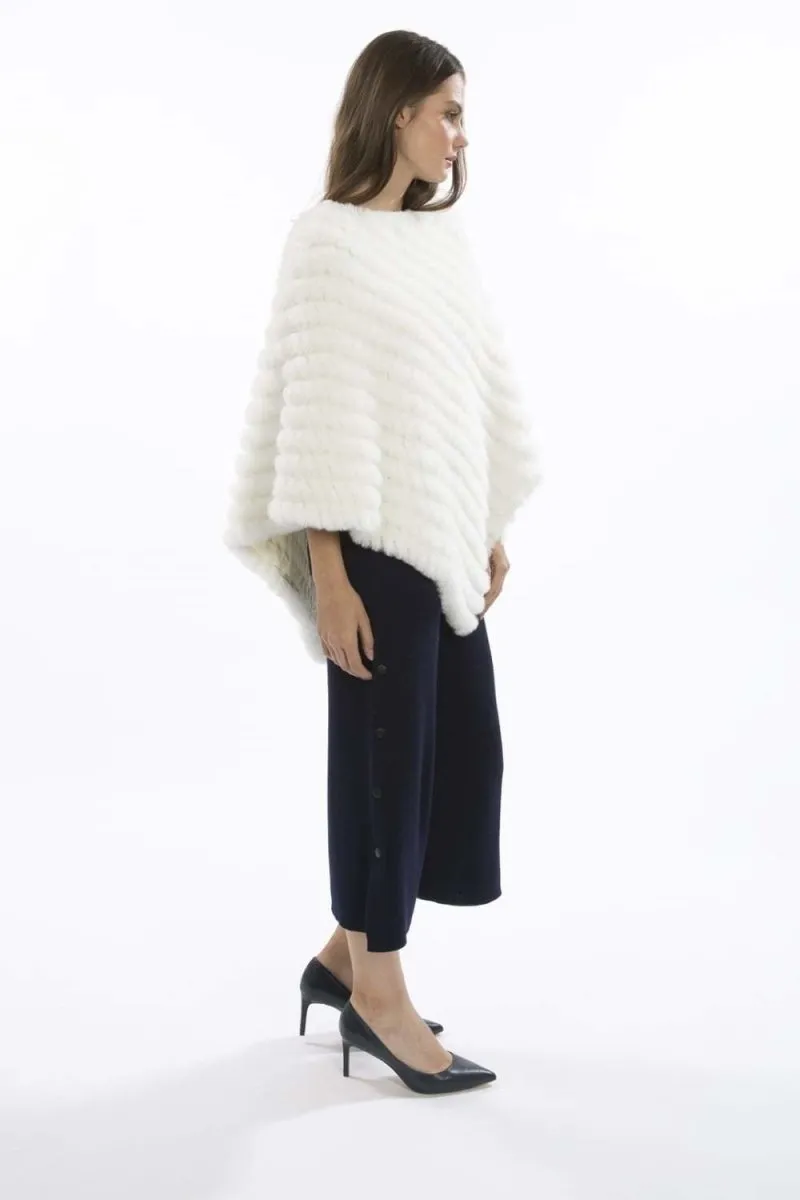 Ivory Faux Fur Poncho