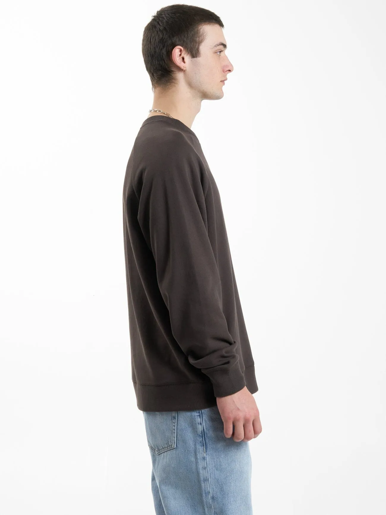 Linked Oversize Raglan Crew - Chocolate Plum