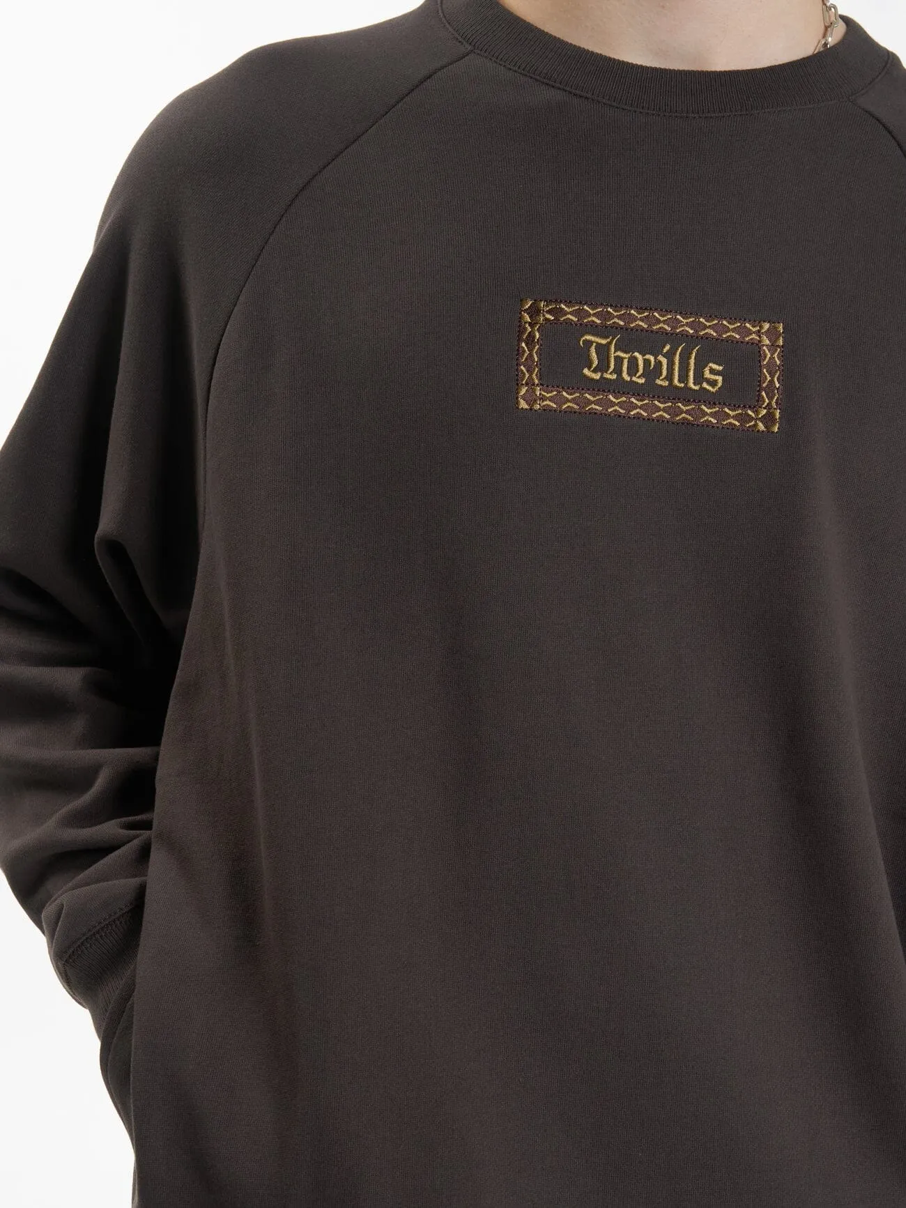 Linked Oversize Raglan Crew - Chocolate Plum