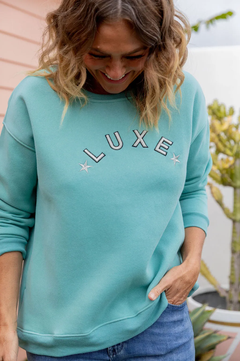 Luxe Crew Jumper in Sage