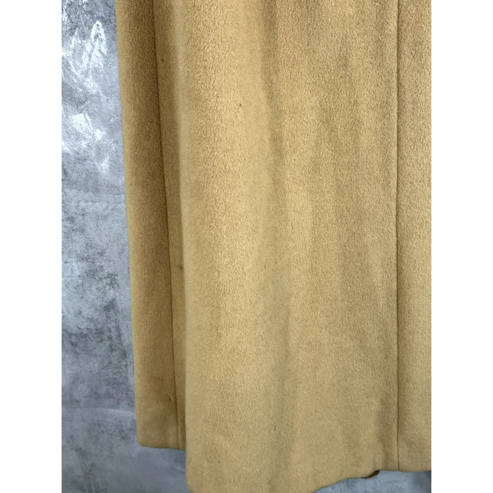 MARVIN RICHARDS Women's Tan Camel Hair Button-Up Trench Coat SZ 8
