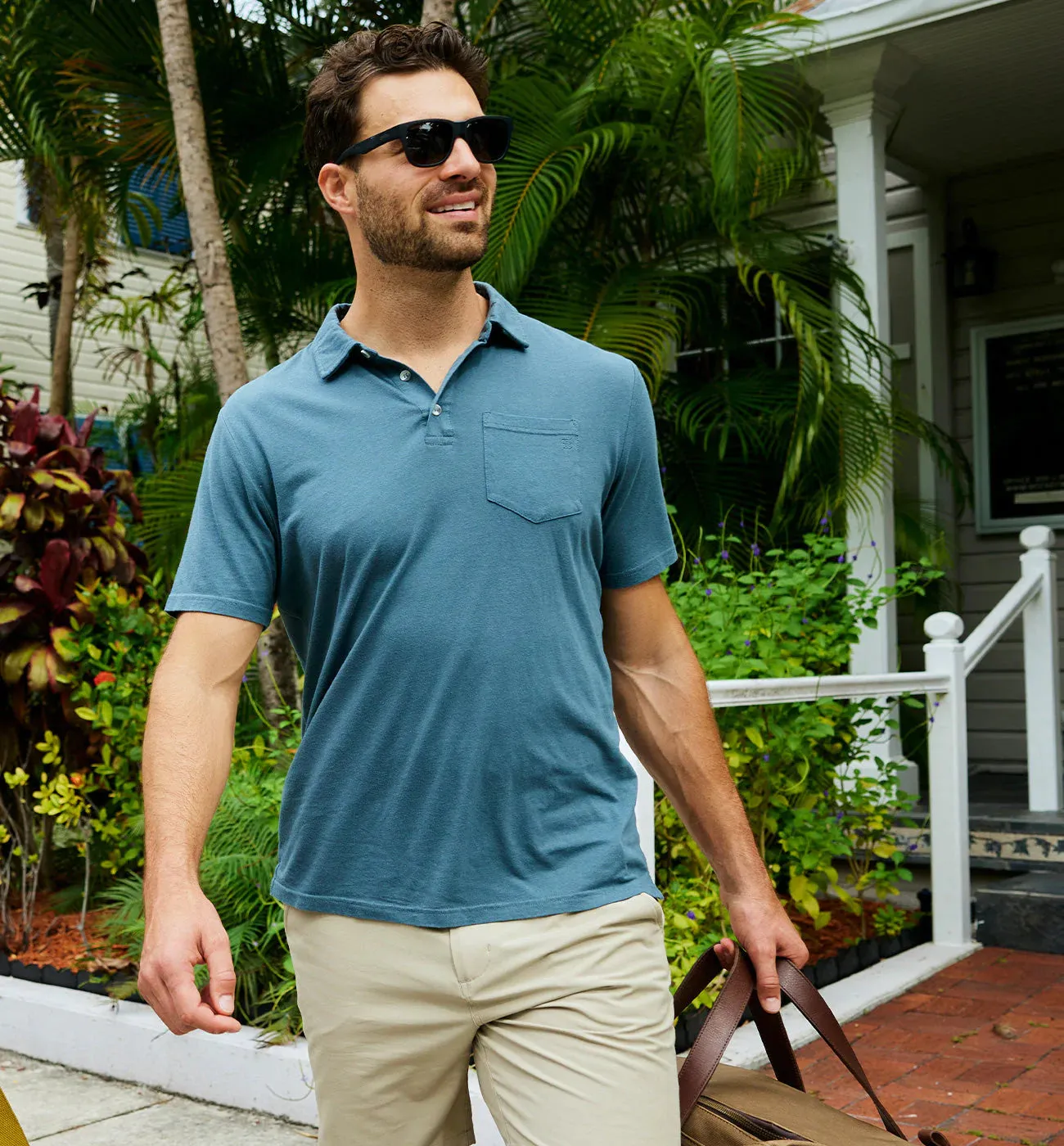 Men's Bamboo Heritage Polo - Heather Black