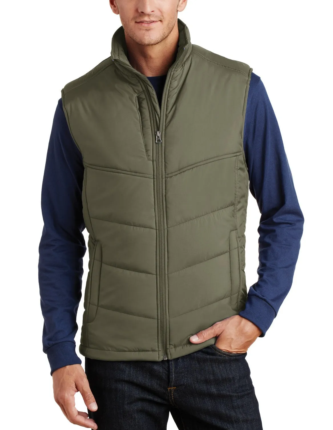 Men's Full-Zip Water-Resistant Puffy Vest