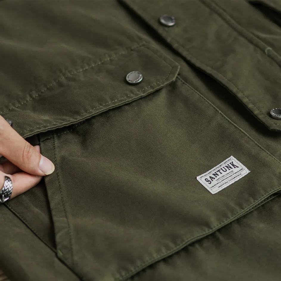 Men's Retro Long Trench Coat Over The Knee Multi-pocket Hooded Coat