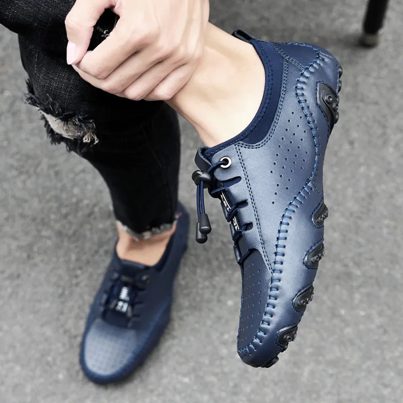 Men's Spring/Autumn Handmade Casual Hollow Out Driving Sneakers/Loafers | Plus Size